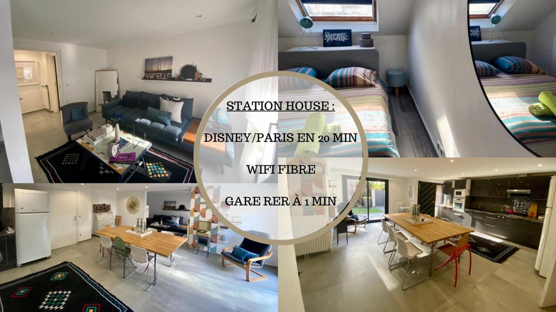 Station House - Maison Entre Disneyland Et Paris ロワシー・アン・ブリー エクステリア 写真